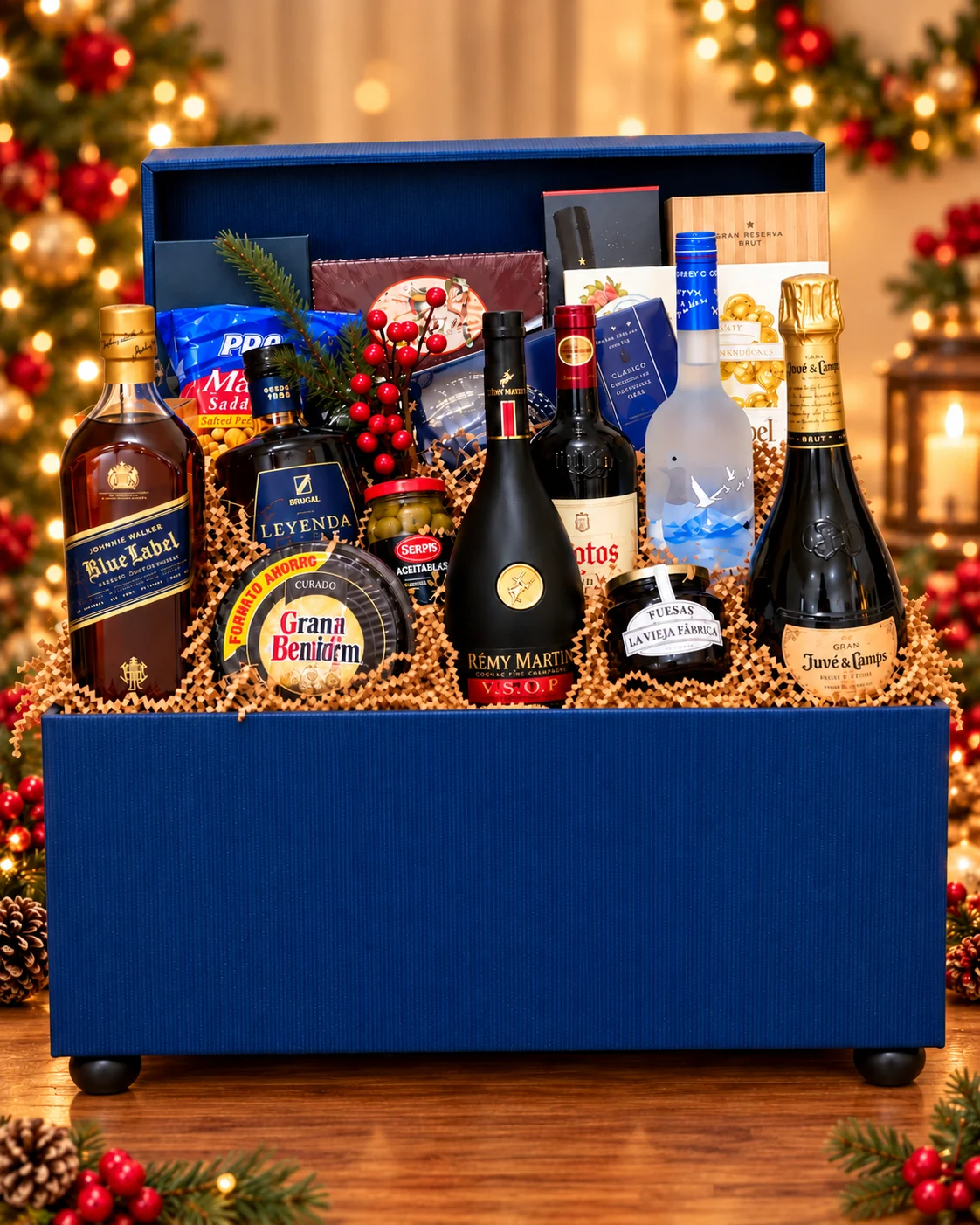 Baúl Navideño número 9 Extra Grande sin lazo, en ambientación navideña